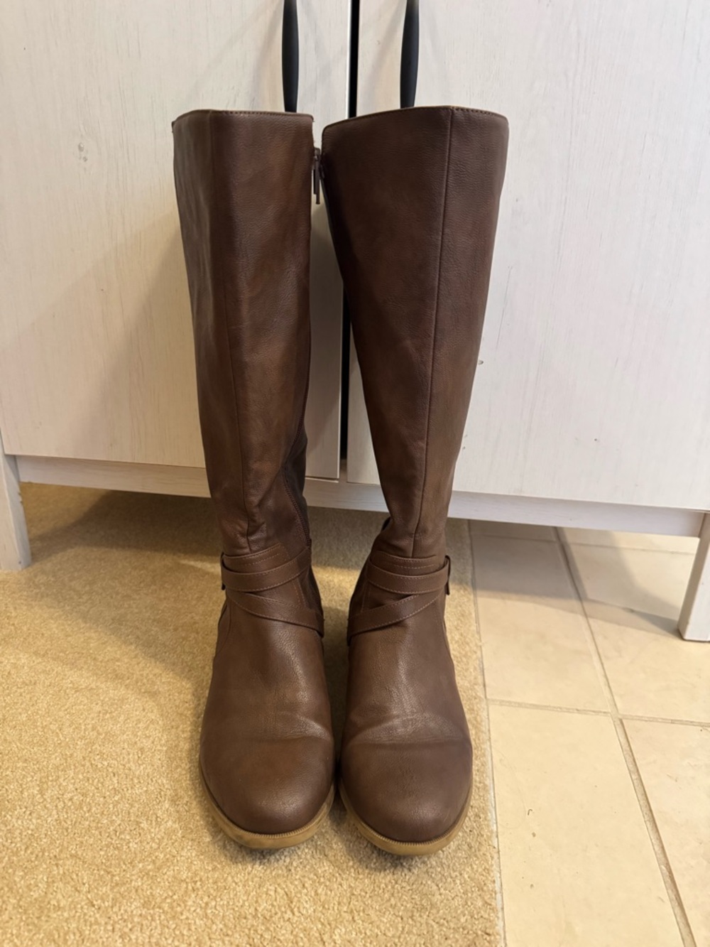 Life Stride Brown Over-the-Knee Leather Boots